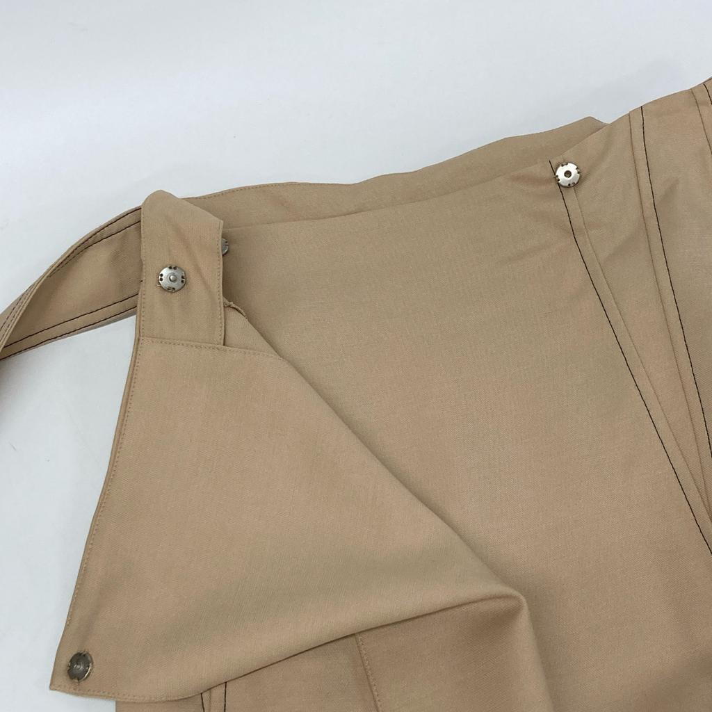 Sportmax 210604936 Beige Viscose X Virgin Wool Belted Wrap Long Skirt Skirt 38 beigeUsed