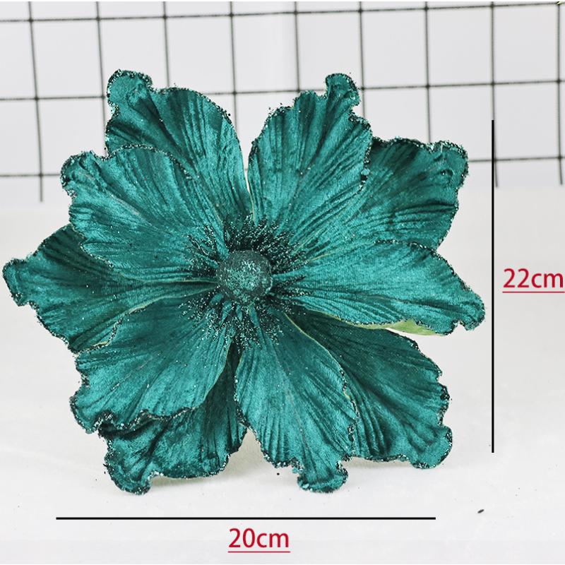 20cm Vánoční Dekorace Umělé Květy Magnólie Vánoční Stromek Dekor Jadeitová Orchidej Vánoční Květina
