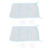 2 Set Bathroom Toiletries Storage Mesh Bag Hanging Net with Multi Pockets Suction Cup