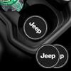 2 Pack Car Interior Coasters Water Cup Anti-Slip Mats Decorative Mats for Jeep JPB Renegade Wrangler JK Compass Grand Cherokee G AKV1