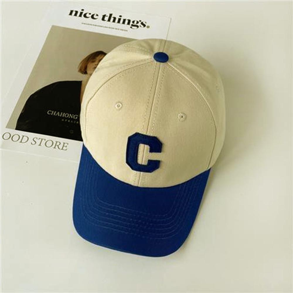 Color Block Hat Letter C Cap Baseball Cap Adjustable Adjustable Baseball Hat For Spring And Autumn Outdoor Activities