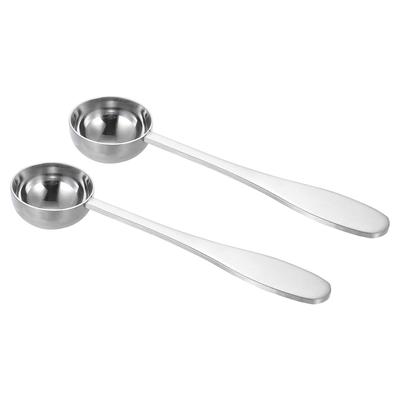 Uxcell 2-Pack 7.5ml Teaspoon Scoops, Stainless Steel Measuring Spoons for Loose Leaf Tea, Silver