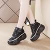 Thick-soled inner height-increasing short boots Children's autumn and winter new casual high-top shoes are thin and lightweight Velcro women's shoes