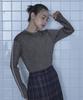Rib Knit REXT0253 Free Size Black [miette] Color-Striped Lamé Women's