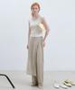 Nigaennikol Wrinkle Layered Wrap Skirt Pants_Khaki