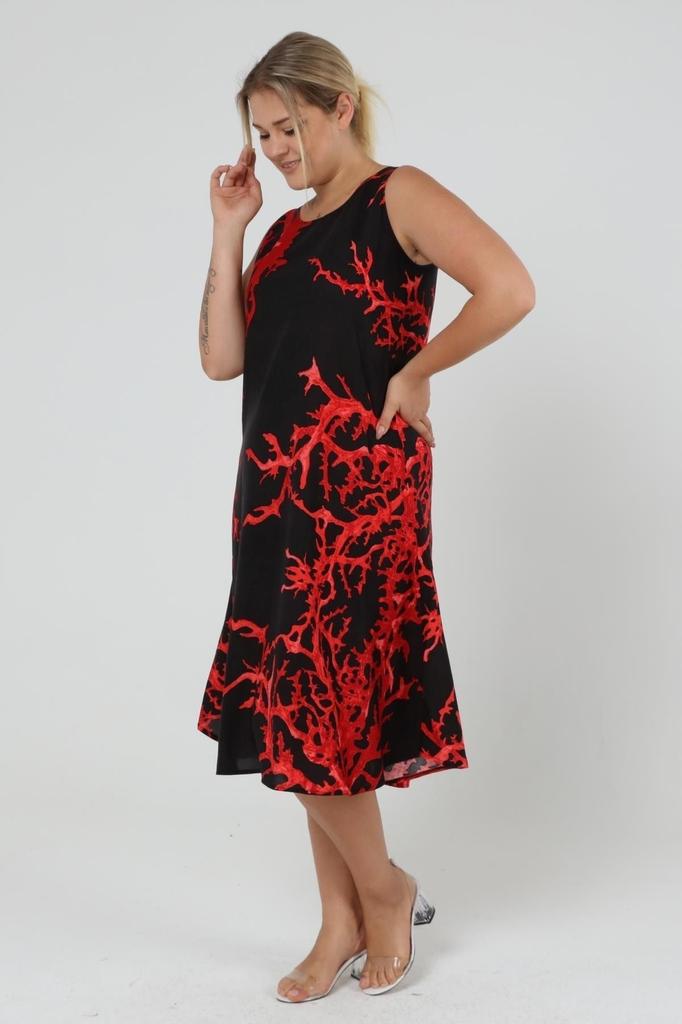 Damen Übergröße Kleid Sommer Plus Size Trägerkleid Viskose