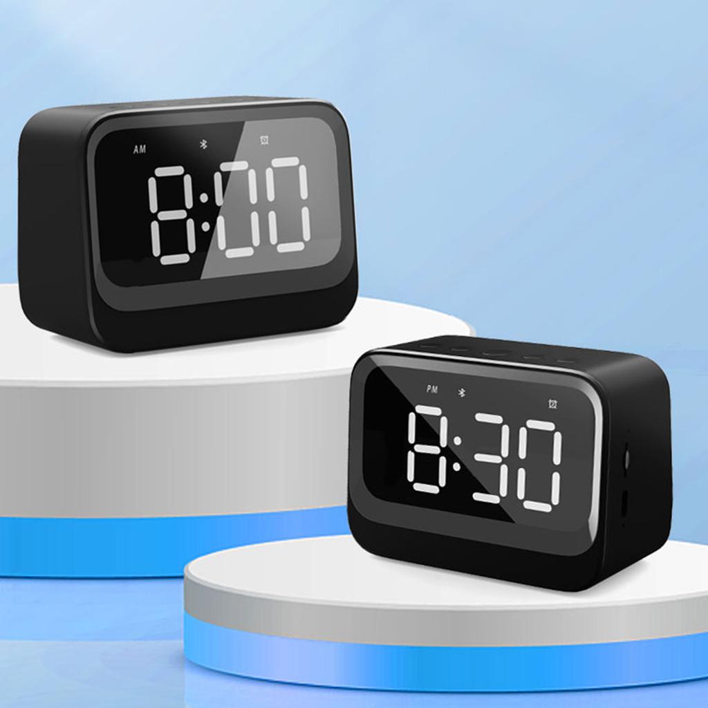Bluetooth 5.3 Speaker Multifunctional Alarm Clock With Large LED Display For Bedroom And Outdoor Use