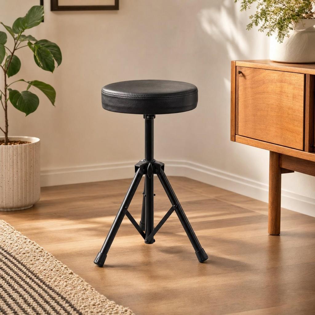 Adjustable Drum Stool Supportive with Padded Seat Stable for Drummers, Artists, Drumming