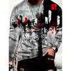 3D digital printing men's long-sleeved T-shirt