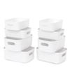 RAIN QUEEN Storage Storage Small Item White Plastic Polypropylene Storage Set of for Organizing Small Desktop with for Living and Kitchens Baskets,