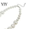 Faux Pearl Earrings Necklace 3Pcs/Set Imitation Pearls Jewelry Set, Adjustable Length Choker with Ear Studs Wedding Bracelet And Bracelet, Set
