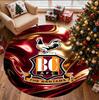 Bradford City AFC Pattern Round Rug, Indoor/Outdoor Mat, for Picnic, Gameroom, Bedroom, Office, Living Room, Home Decor Carpet, Birthday Gift