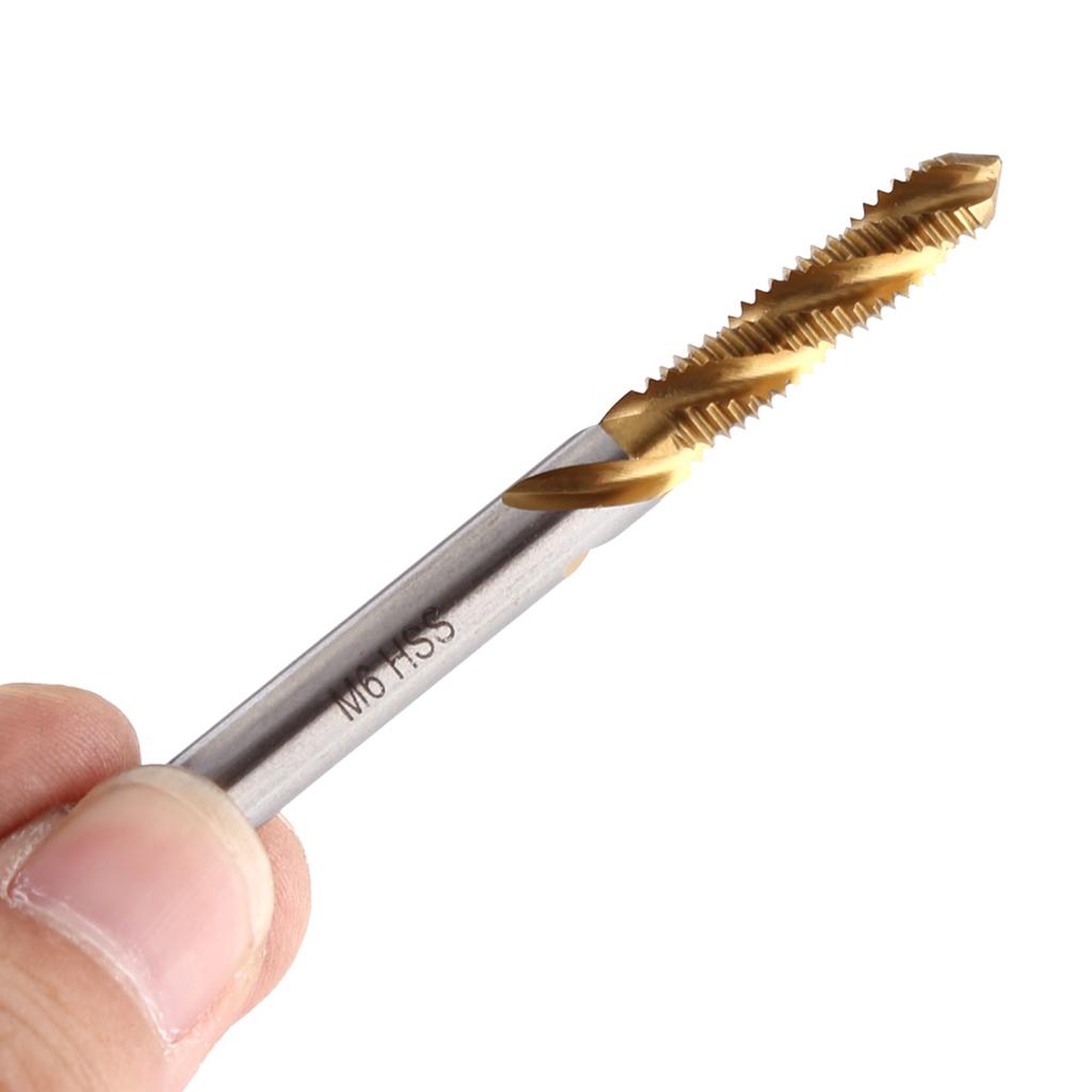 5pc lot Titanium Coated HSS Spiral Fluted Screw Taps M3 M4 M5 M6 M8 Thread Tapping Tool