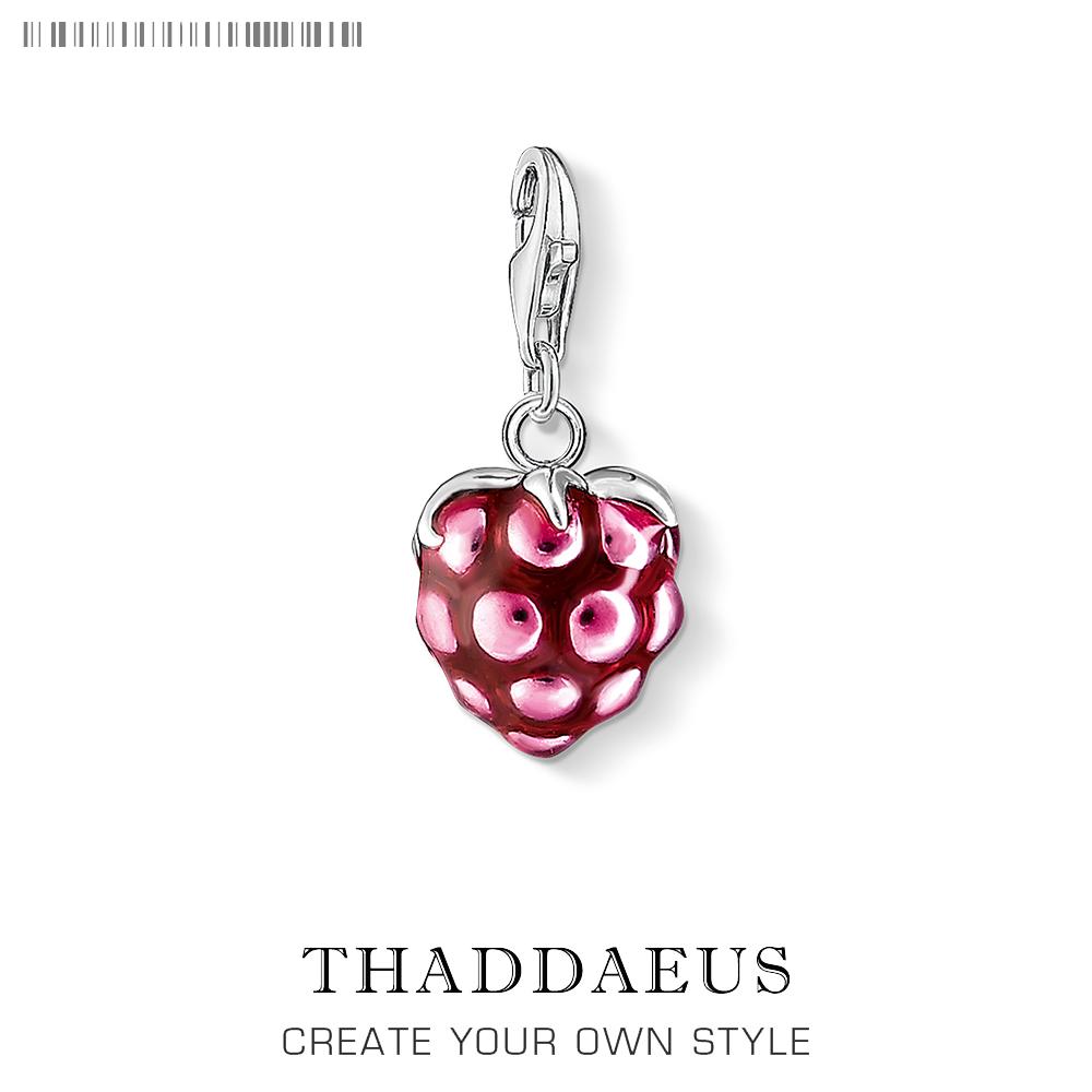 

Red Raspberry Dangle Charm Pendants For Women 925 Silver Romantic Jewelry