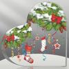 Christmas Heart Shaped Decorative With Santa Claus Xmas Tree Patterns Perfect For Home Holiday Decor