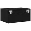 Wall Mounted Nightstand with LED Lights Black Oak Effect