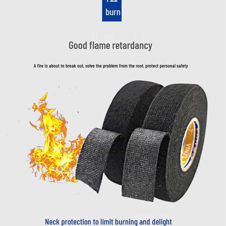 High Temp (105°C) Automotive Wiring Harness Tape - Flannel, Soundproof, Noise Reduction, Engine Protection, 1" Width
