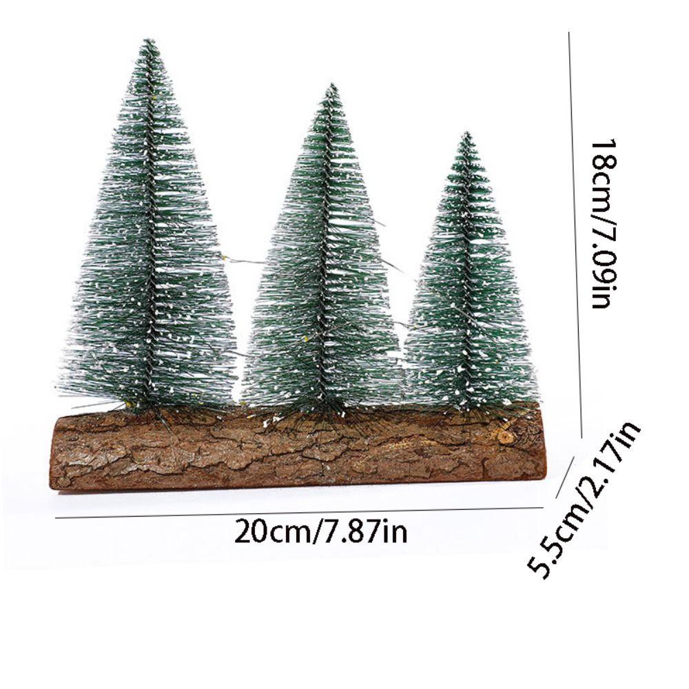 Mini Christmas Tree Ornament With Light Micro Landscape Model Crafts Snow Pine Tree  Kids