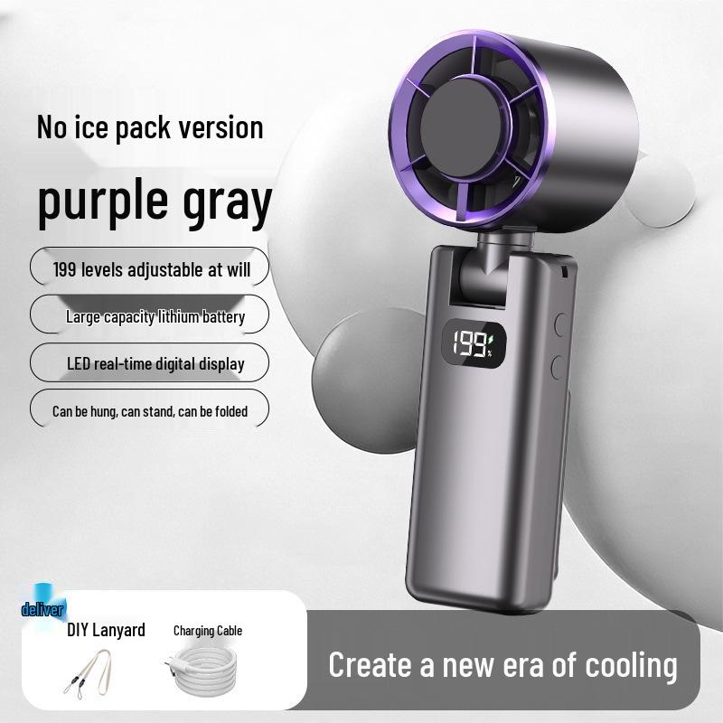 

New High-Speed Portable USB Folding Fan with Digital Display for Outdoor Use 6.5*6*18.5 cm