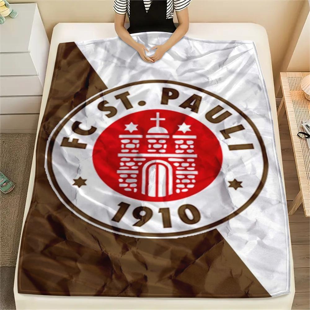 1Pc St. Pauli FC Print Flannel Blanket, High quality Comfortable for All Seasons, Home Decor, Warmth and Comfort, Perfect for Christmas GiftS