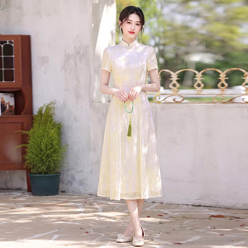 Aodai national style new Chinese daily Suzhou cheongsam improved young 1011 new women's high-end dress summer