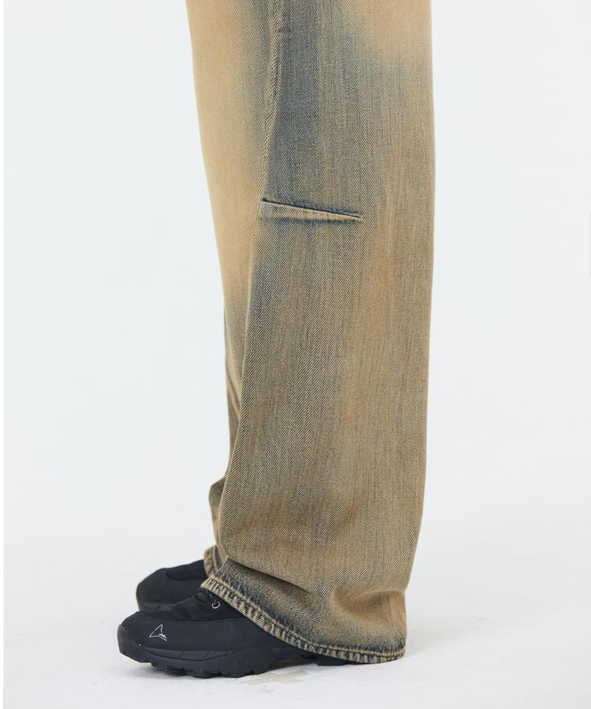 Modenaleudeo Amaze Wide Denim Pants (Yellow Blue)