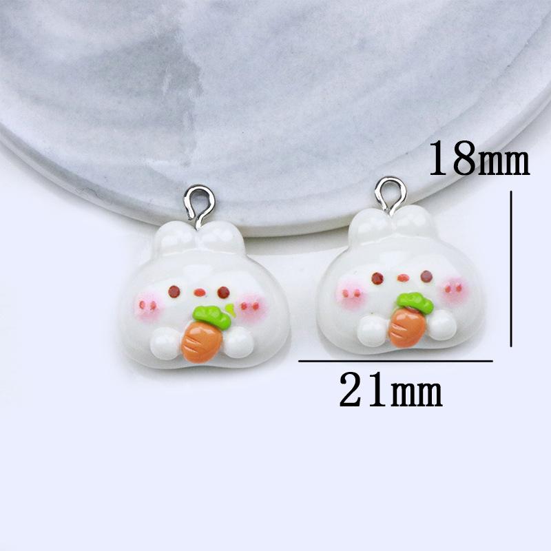 7pcs Cute Animal Resin Pendants Cartoon Panda Bear Panda Rabbit Pendant for Earring  Necklace Keychains Diy Jewelry Make
