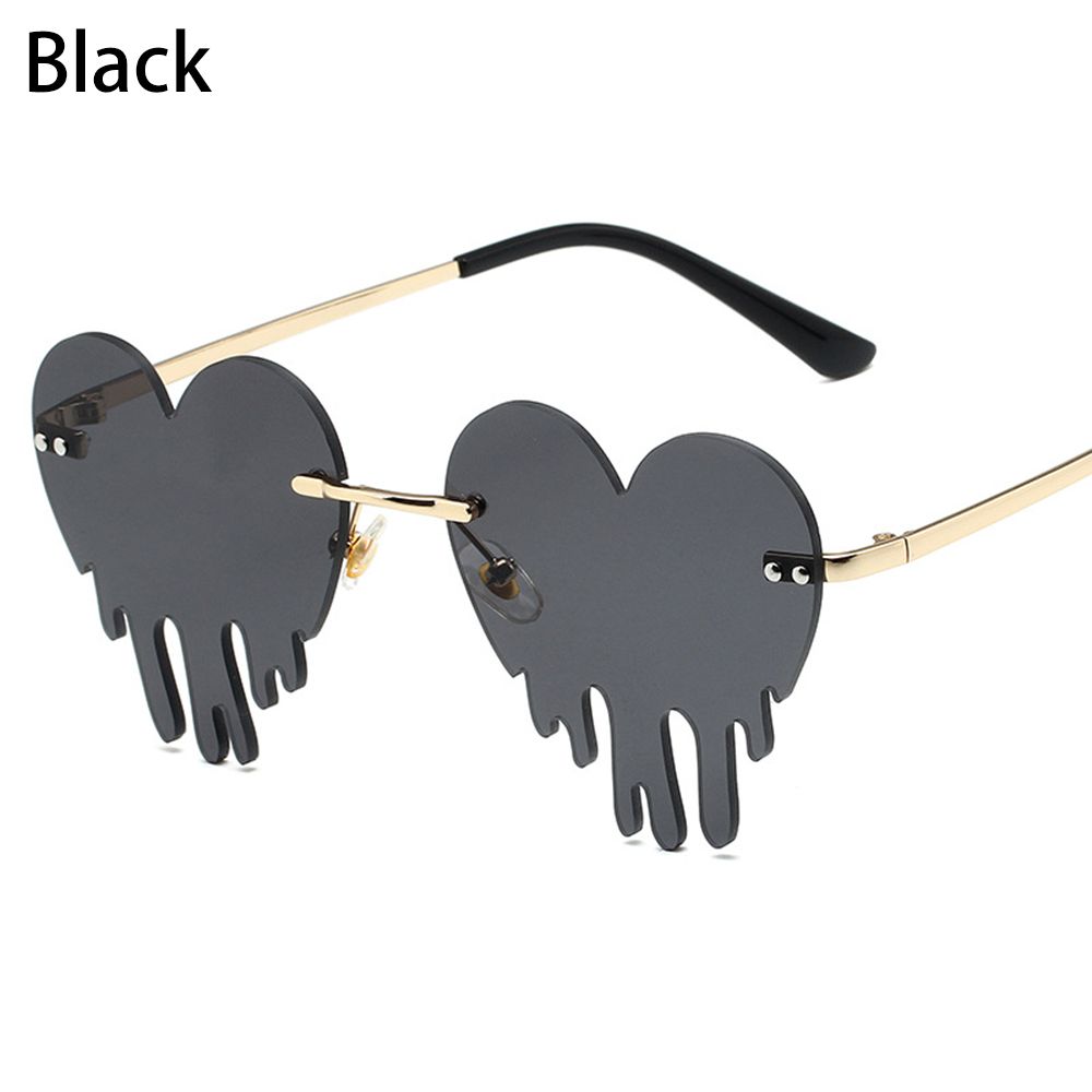 

Цветной Океан Тренд Уникальные Безободковые Солнцезащитные Очки Стимпанк в Форме Сердца Женские Солнцезащитные Очки Форма Капли чёрный