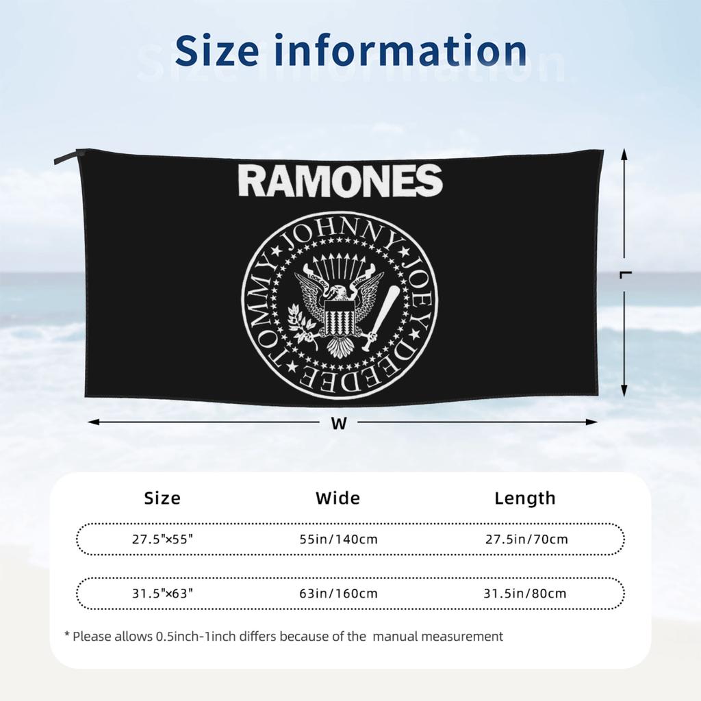 The Ramone Merch Beach Towel Soft Microfiber Quick Dry Absorbent Quick Towels For Mountain Climbing