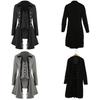 Middle Ages Style Long Jacket With Delicate Lace And V-collar