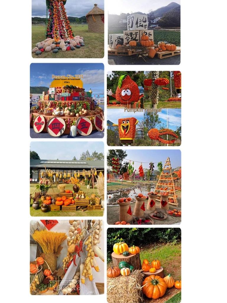Pumpkin Harvest Festival Props: Farmhouse Halloween Decoration for Mall Displays and Room Ornaments
