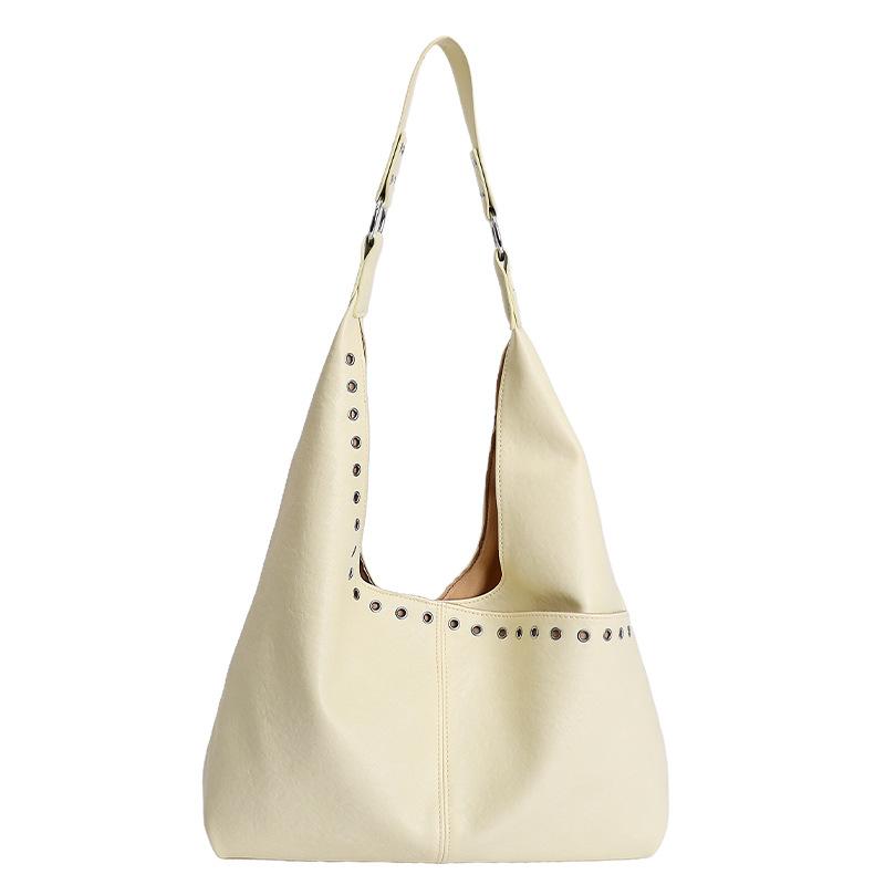 Large capacity fashion commuter tote bag women's 2026 spring new light luxury shoulder underarm bucket bag