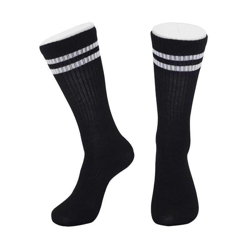 Black And White Socks Men'S And Women'S Thin Breathable Running Medium Tube Polyester Cotton Non-Slip High-Tie Basketball Socks Couple Student Trend S