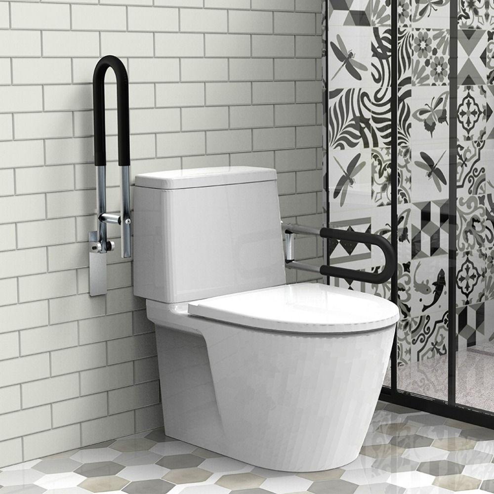 Foldable Toilet Armrest Aluminum Alloy Elder Handrails Practical Grab Bars Rails