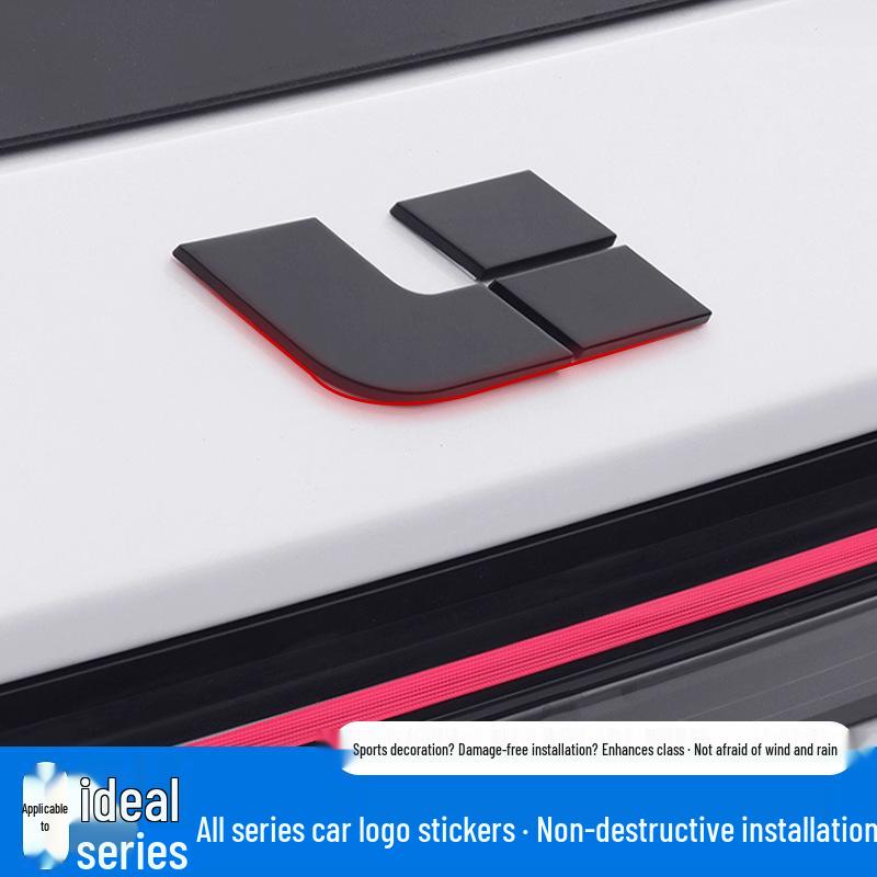 Ideal L9-L6 Black Tailgate & Hood Emblem Lettering Sticker Modification