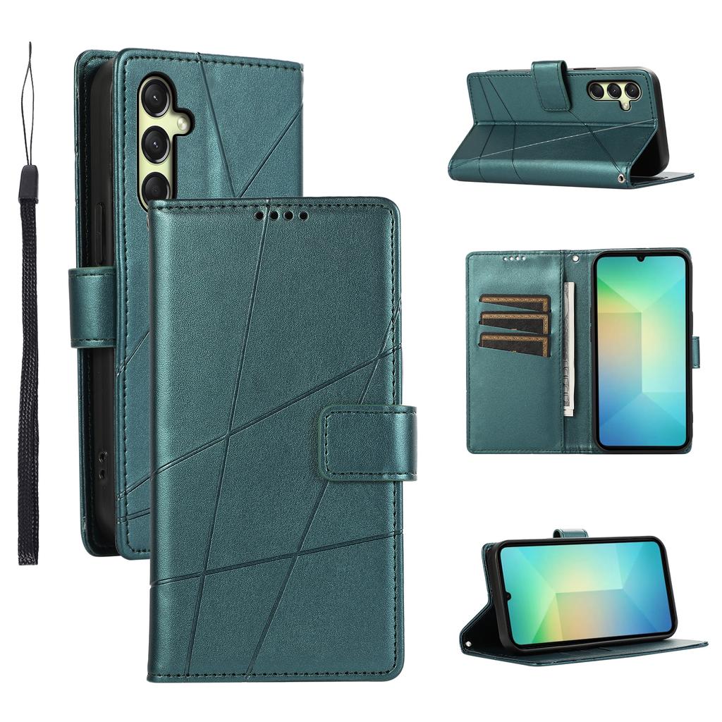 DF-06 For Samsung Galaxy A26 5G Phone Case Line Imprint Leather Wallet Cover