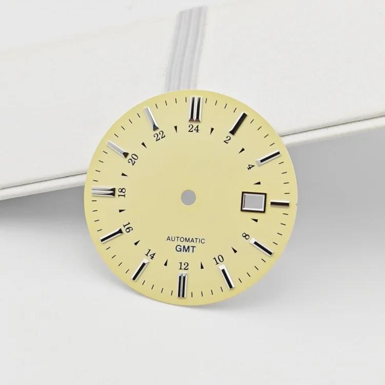 NH34 dial classic cream dial GMT dress mechanical watch hand for Seiko modified watch accessories size 35mm Watch Case Mod Parts