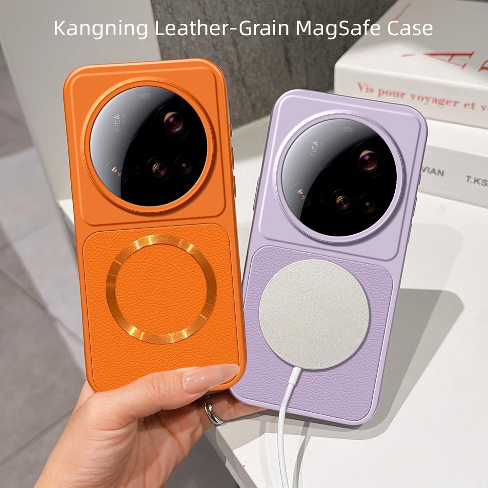 For XiaoMi 15 14 Ultra Case New Lychee Pattern CD Magnetic Ring Ultra-Thin Cover For XiaoMi 15 Ultra Shockproof Bumper Funda