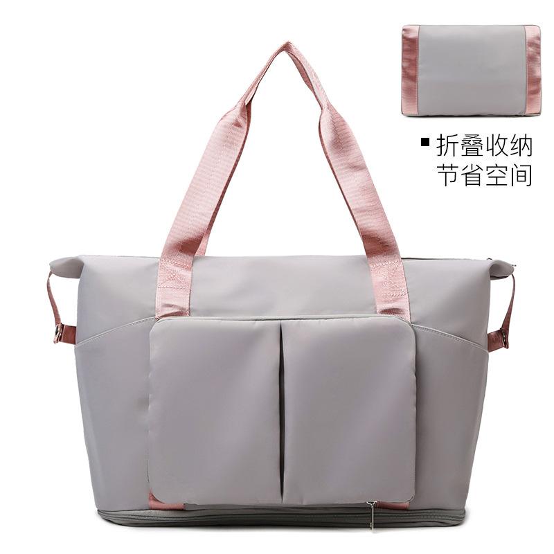Expandable large capacity travel bag new dry and wet separation light waiting bag high-value student storage luggage bag