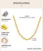 Chunky Link Necklaces for Women, Waterproof Gold Plated Statement Chain Necklace, Stainless Steel Minimalist Jewelry