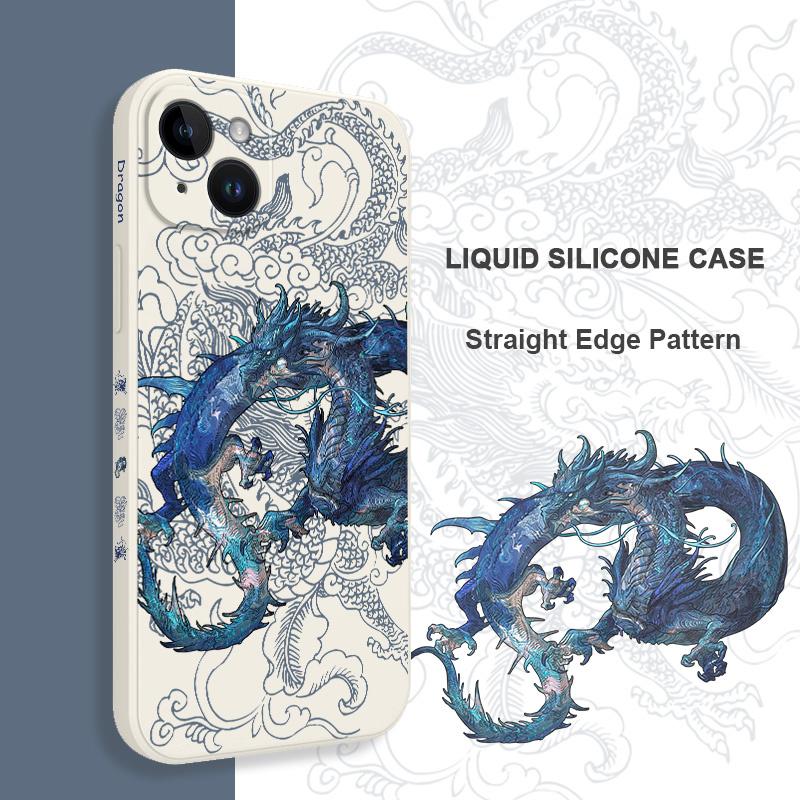 Coque de téléphone Dragon Bleu Pour iPhone 17 17 Air 16 16e 15 14 13 12 11 Plus Pro Max Mini Housse en Silicone