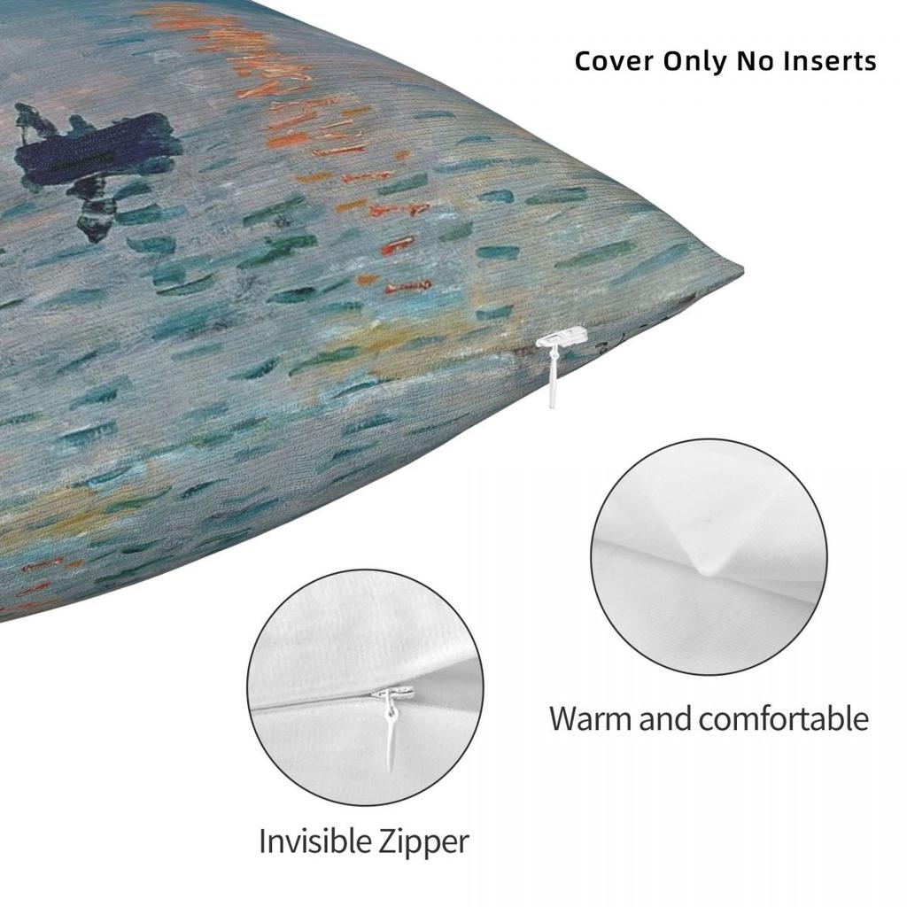 Claude Monet Impresja Wschód Słońca Poszewka na Poduszkę Poliester Len Aksamit Kreatywna Zamek Dekoracyjna Poszewka na Poduszkę Dekoracyjną Poszewka na Poduszkę Sofa