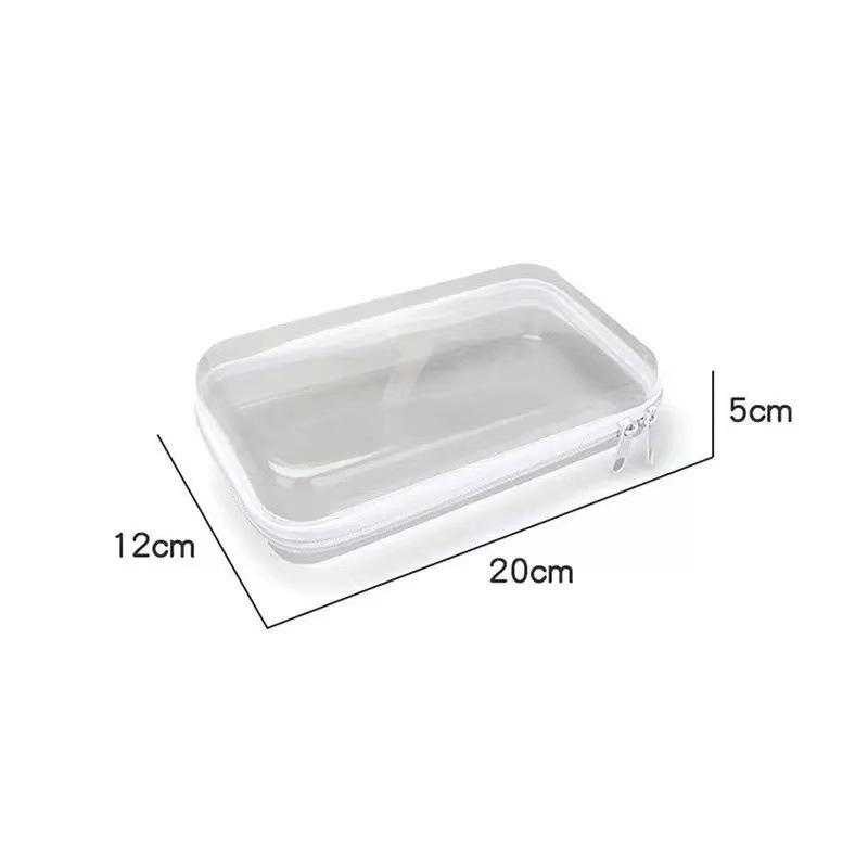 Clear PET Makeup Bag Waterproof Anti-leak Zippers Large Capacity Multi-use Toiletry Organizer for Global Travelers