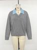 2026 Autumn/Winter Color Block Two-Piece Style Knit Sweater with Lapel and Long Sleeves