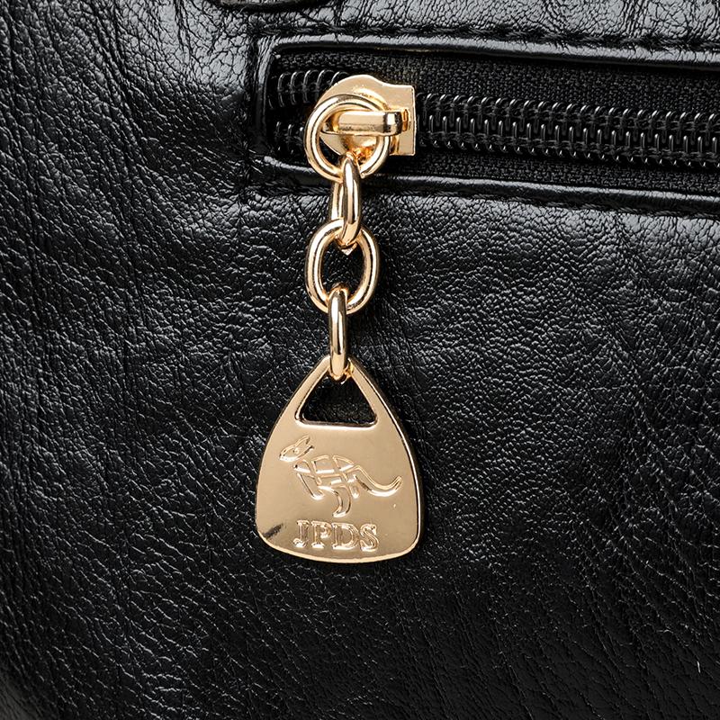 Vintage Soft Leather Handbag Women's Commuter Multi-Layer Large Capacity Shoulder Crossbody Bag