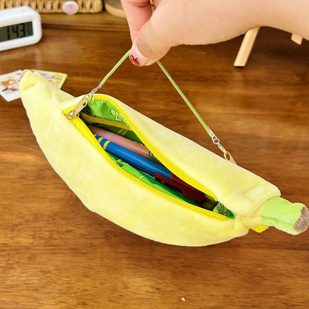 Banana Shape Pen Bag Large Capacity Stationery Storage Bag Multi-functional Pencil Case  Gift