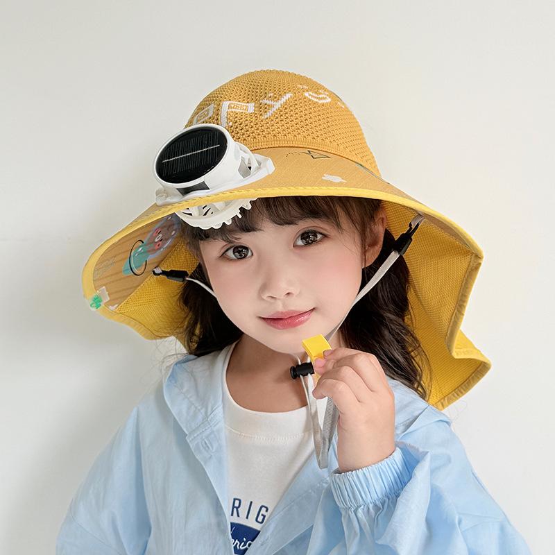 Children's Fan Hat Solar Charging Summer Sun Protection Sun Hat Girl Girl Shawl Hat Outdoor Sun Hat