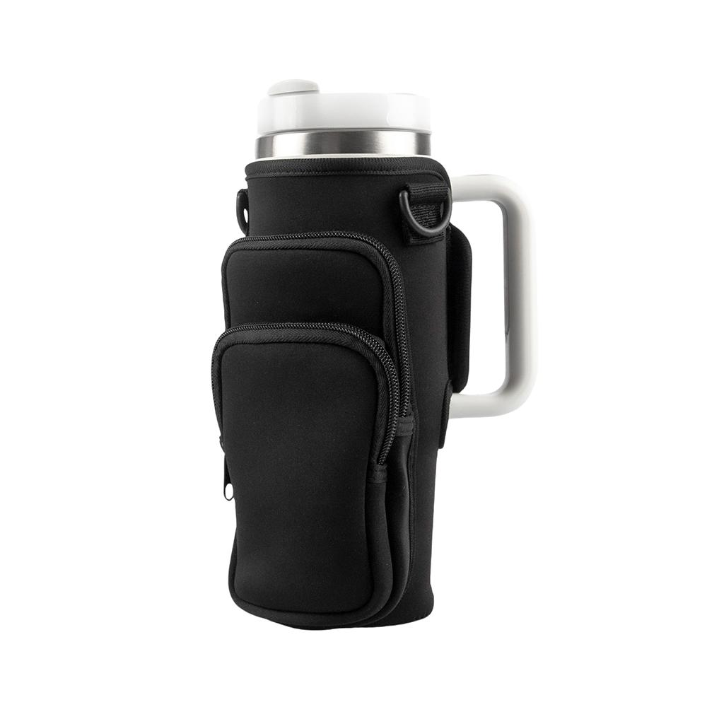 Water Bottle Carrier Bag for 30/40 oz Tumbler with Phone Pocket and Adjustable Strap for Walking Hiking Camping Travelling