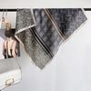 Women S Gray Blue Vintage Small Square Scarf For Neck Protection Decoration