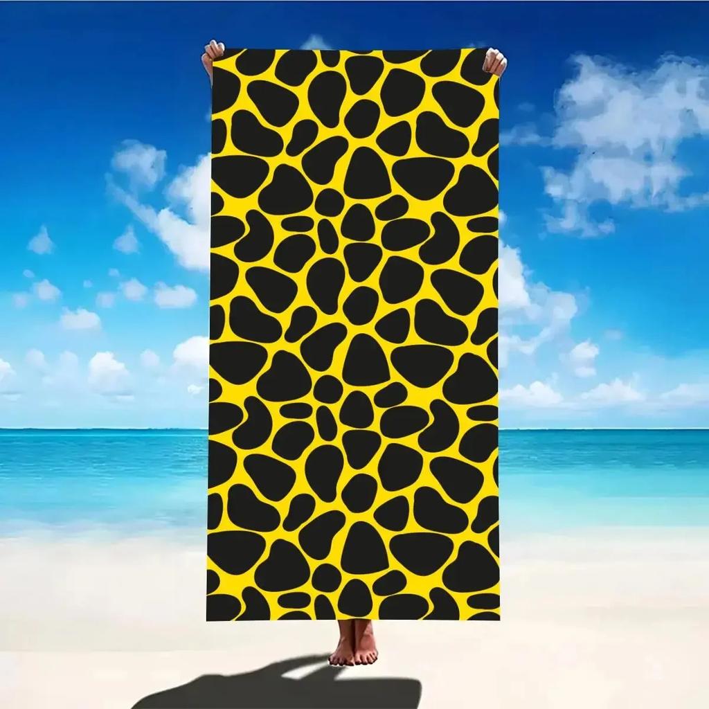 Frischer Sommer-Zitronenscheiben-Print Strandtuch, Schnelltrocknendes Sandfreies Mikrofaserhandtuch für Strand, Pool und Picknick